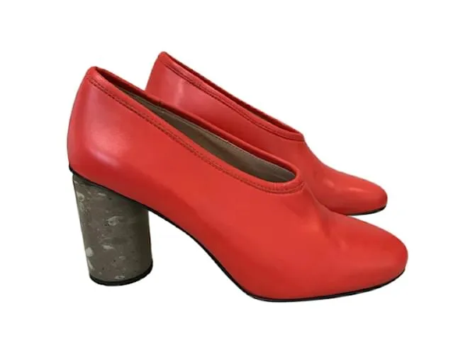 ACNE STUDIOS Red Leather Heels Size 37 - Shop Now